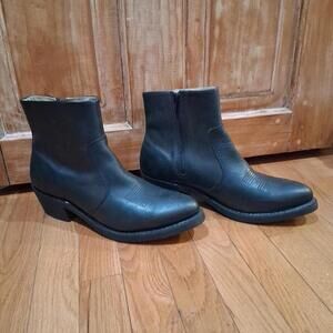 Durango TR820 Men 10.5EE Black Leather Side Zip Western Ankle Cowboy Boots Short